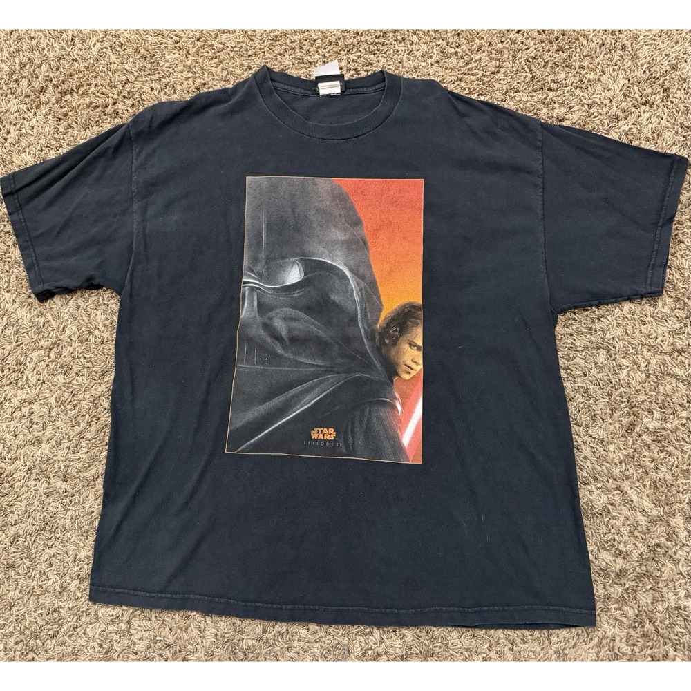 Star Wars Black 2005 Promo T Shirt Anakin Vader Split Revenge Tag Size 2XL